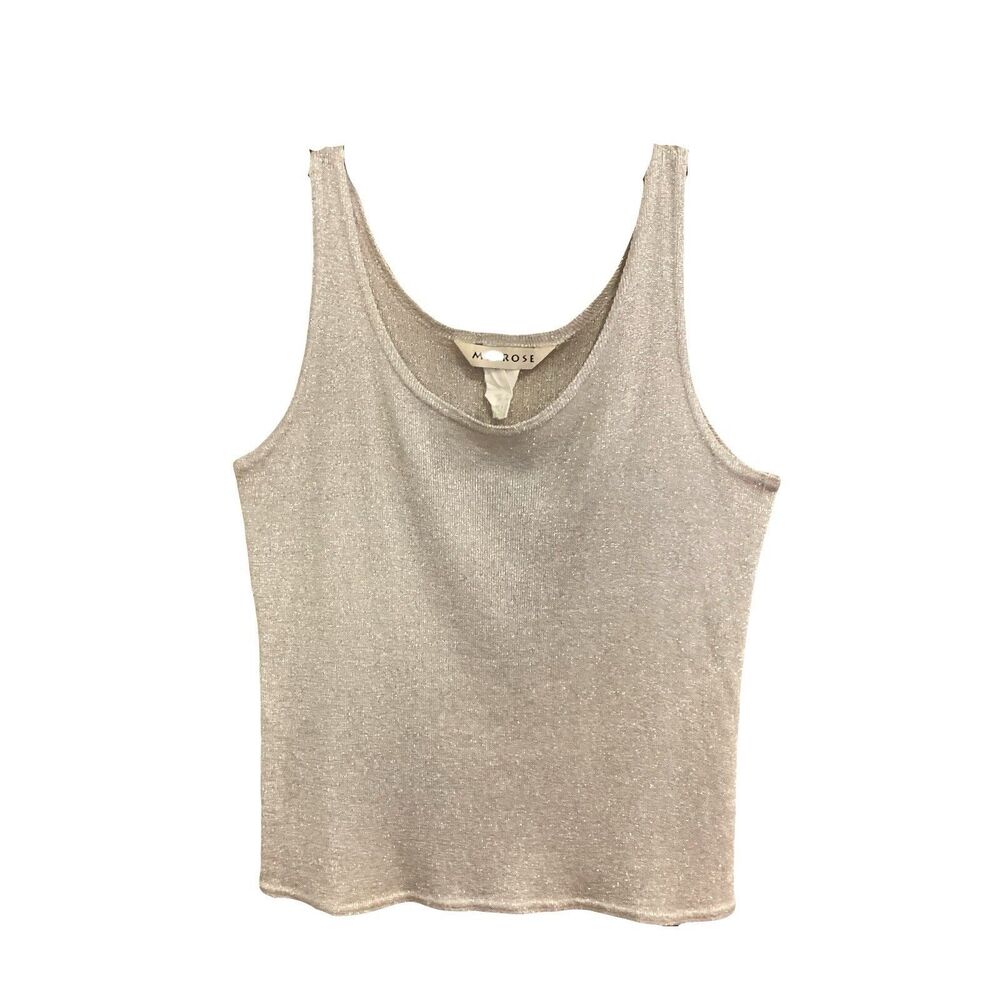 Melrose Vtg Metallic Top Shell Womens Sleeveless Glitter Sparkle Sz M USA Made